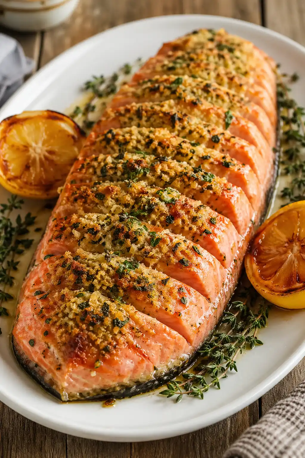 Jamie Oliver golden hasselback salmon