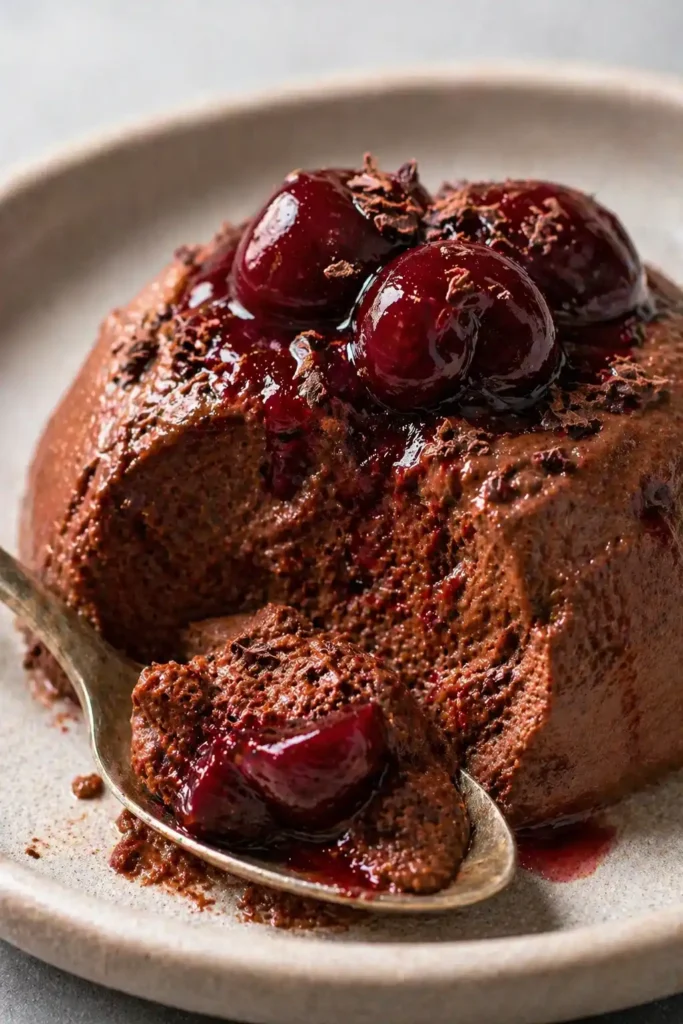 Jamie Oliver tinned cherry chocolate mousse