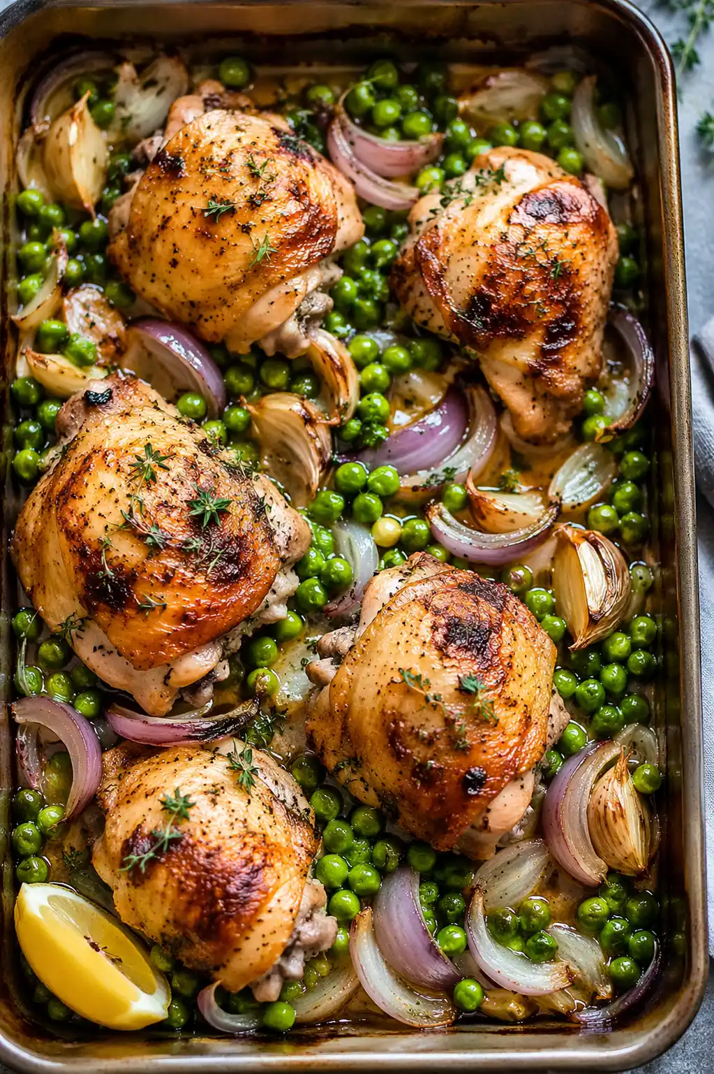 Nigella Chicken and Pea Traybake