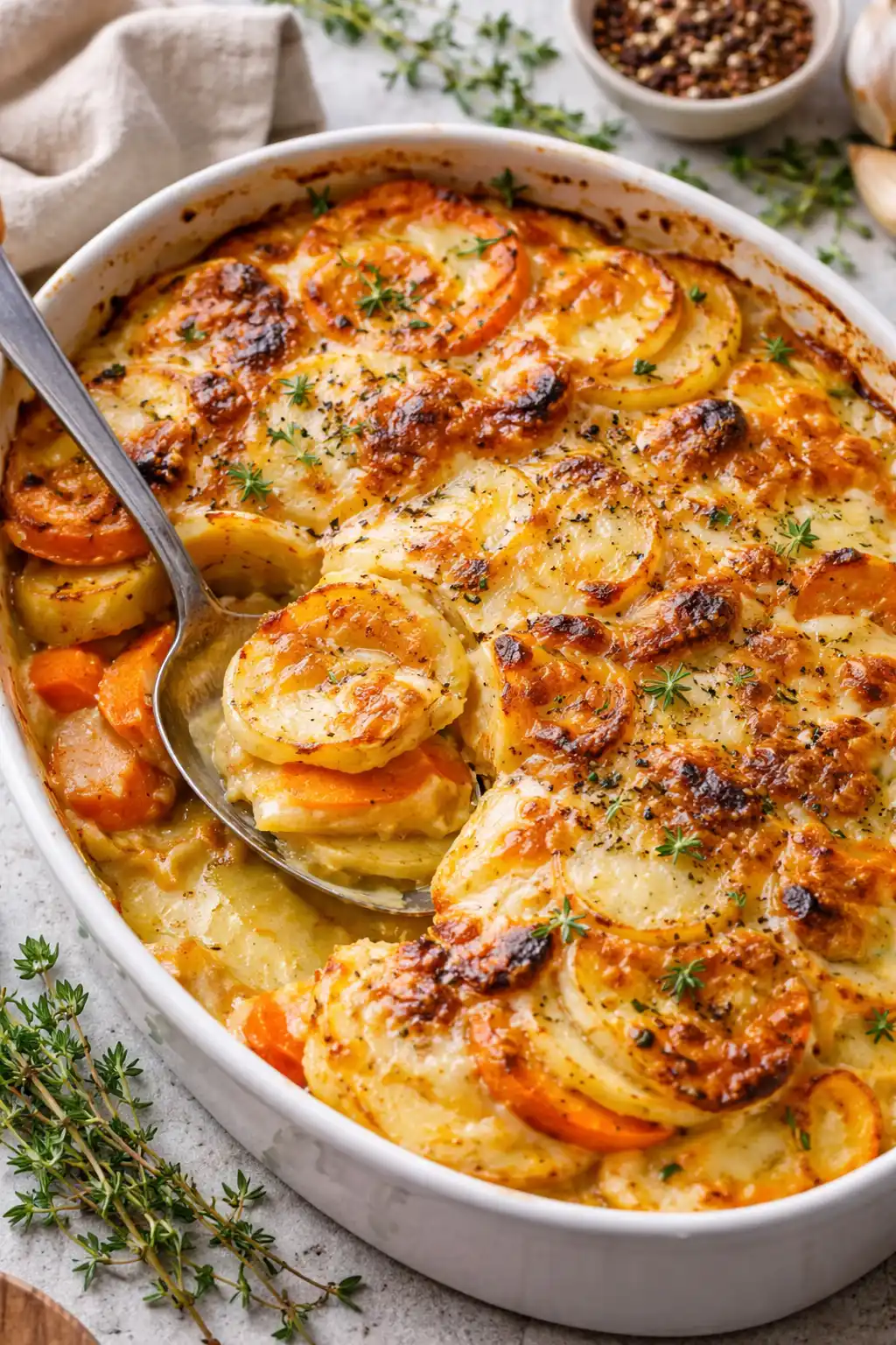 Jamie Oliver root vegetable gratin