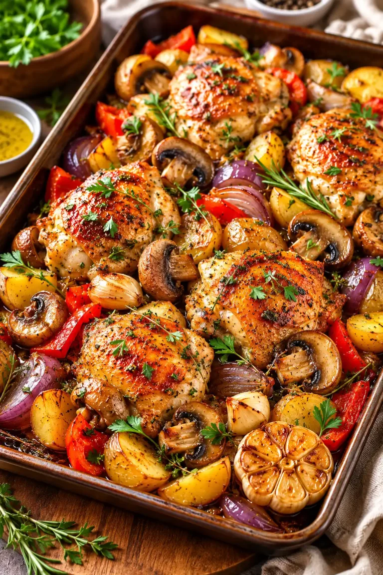 Jamie Oliver Chicken and Mushroom Tray Bake